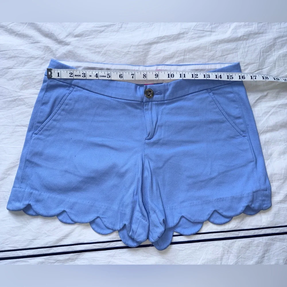 Lilly Pulitzer Periwinkle Scallop-Hem Women's Shorts - Picture 3 of 6